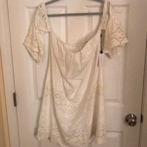 White Off The Shoulder Dress.  size M